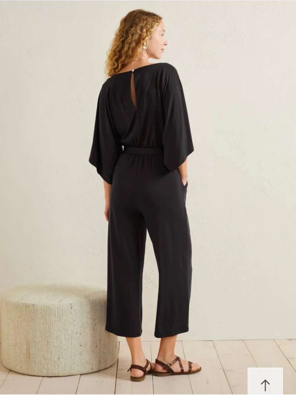 NWT Garnet Hill Prato Knit Jumpsuit | Tropical Boho Resort Coastal, Medium